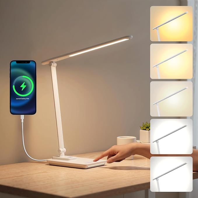 TECHNOVA LED Desk Lamp with 5 Color Temperatures | Sliding Stepless Dimming & - Image 8