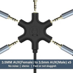 Multi Headphone Audio Splitter, 5-Way 3.5mm Jack Stereo Headset Adapter to - Image 6