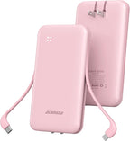 Alongza Portable Charger Built-in Cables and AC Wall Plug, Slim Fast Charging by Alongza