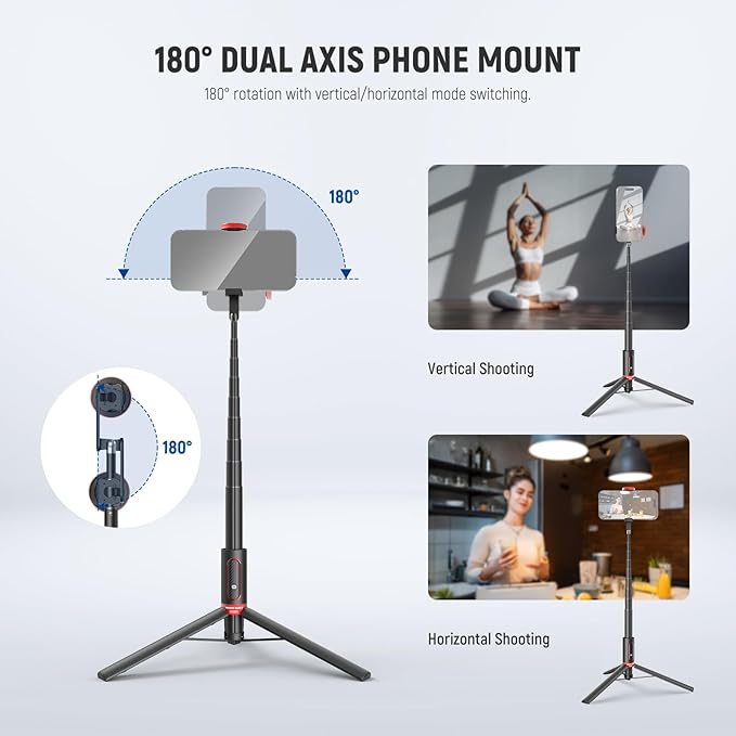 NEEWER Basics PA991 Selfie Stick Tripod Compatible - Image 3