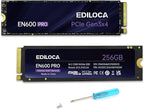 EN600 PRO SSD 256GB PCIe 3.0 Gen 3x4, NVMe M.2 2280, Internal Solid State Drive by EDILOCA