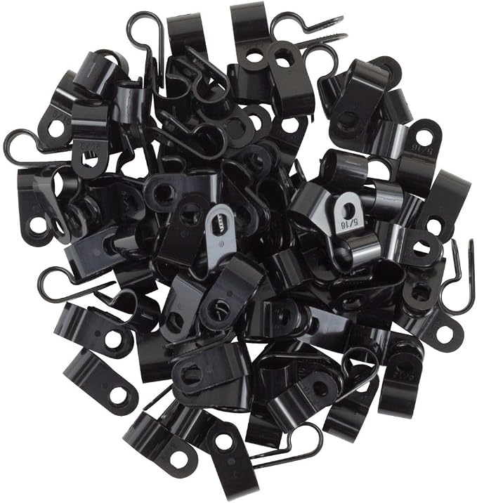GTSE Black Nylon Plastic Cable Clamps, 5/16" Screw Mounts - Image 3