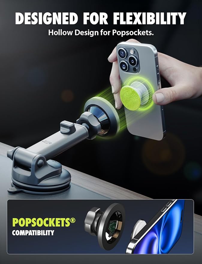 Bracketron MagSafe Car Mount, MagAlign Pro Extend Magnetic Phone Holder - Image 3
