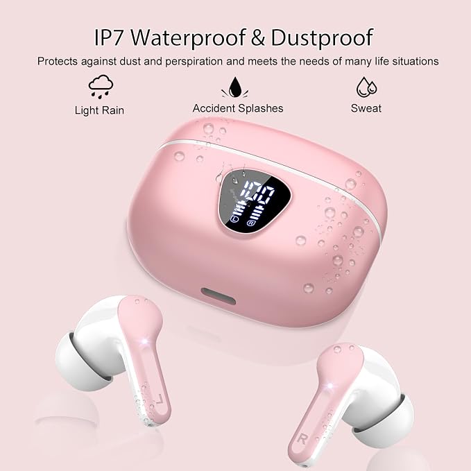 Wireless Earbuds, IP7 Waterproof in Ear Earphones, LED Display Ear buds - Image 7