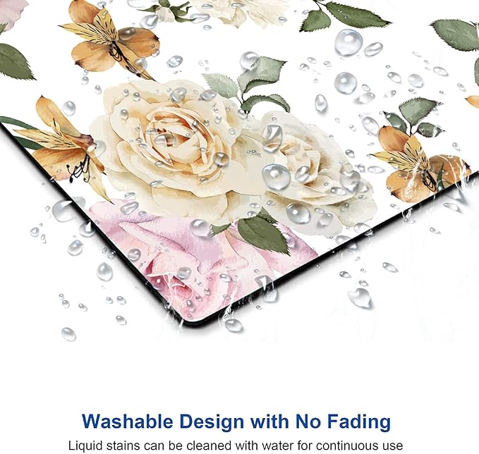 Mouse Pad, Vintage Roses Flower Floral Mouse Pad Rectangle Custom Designs - Image 5