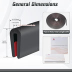 Edge Trim, 1/16" Rubber Edge Trim, Flexible Self Adhesive U Channel Edge - Image 2