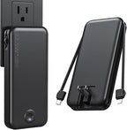 Portable Charger with Built in Cable and AC Wall Plug, USB C Power Bank by NUSYDDY