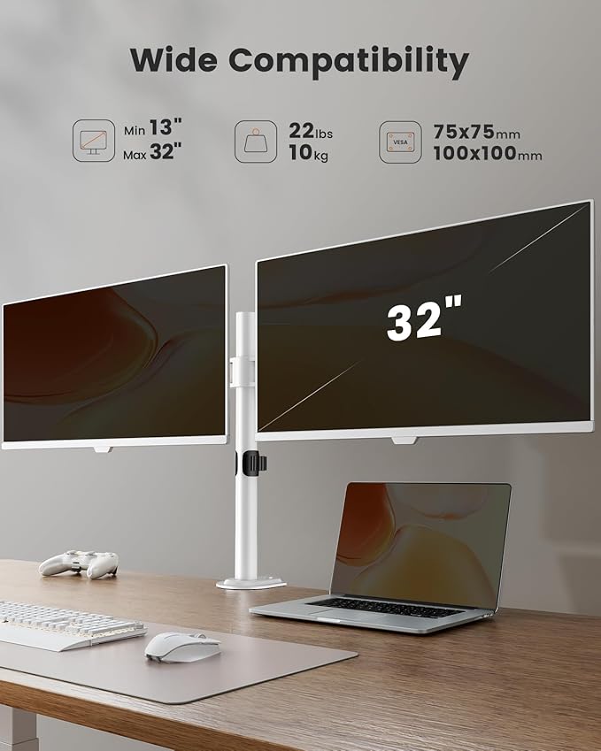 ErGear Fully Adjustable Dual Monitor Mount - Image 2
