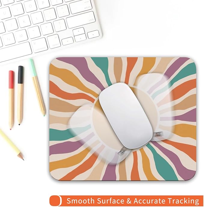 Square Mouse Pad Retro Sun, Personalized Premium-Textured Custom Mouse Mat - Image 4
