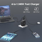 240W GaN Charger, 4-Port USB C Fast Charging Station - Image 3
