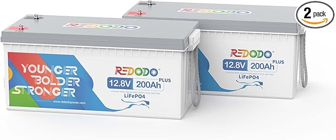 Redodo 12V 200Ah Plus Lithium LiFePO4 Battery, Max 2560W Power Output, 200A BMS by PrimeDayRedodoSaveup55