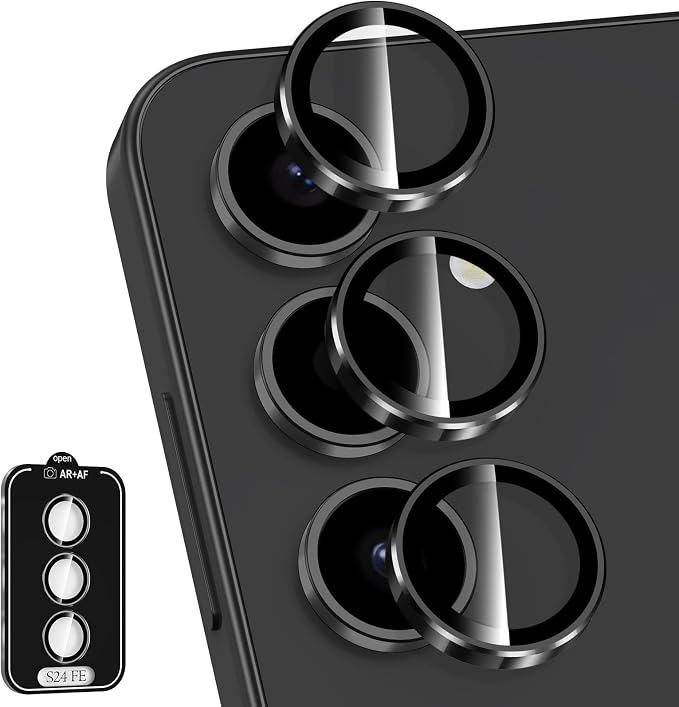 for Samsung Galaxy S24 FE Camera Lens Protector, Individual Metal Ring Tempered by Btscase