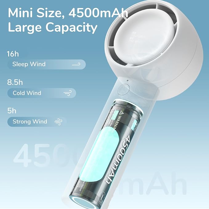 JISULIFE Mini Portable Fan-Bladeless Safe Design, Powerful Turbo Handheld Fan - Image 3