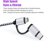 USB C Cable, SIXSIM 3Pack 6Ft 2 in 1 Cable Type C Charger Cable Nylon Braided - Image 4