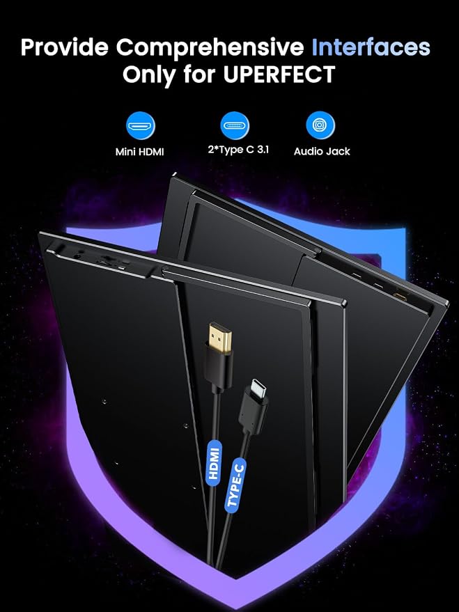 UPERFECT Portable Monitor 4K 120HZ QLED 17.3" | 0.1ms Gaming Monitor, 500 Nits - Image 9