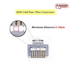 PETECHTOOL RJ45 Cat6 Pass Through Connectors Gold Plated 8P8C Ends and Blue - Image 3