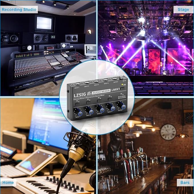 LZSIG Mini Audio Mixer, Stereo Line Mixer - Image 7