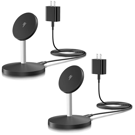 2Pack Magnetic Wireless Mag-Safe Charger Stand, Long 6FT USB C Cable + USB C by Unknown
