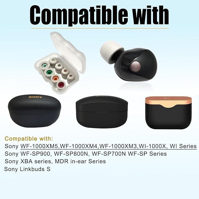 Memory Foam Tips for Sony WF-1000XM5 Replacement Tips for WF-1000XM5 WF-1000XM4 - Image 6