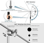 Heavy Duty C Stand with Boom Arm, Stainless Steel Heavy Duty Photography Light - Image 4