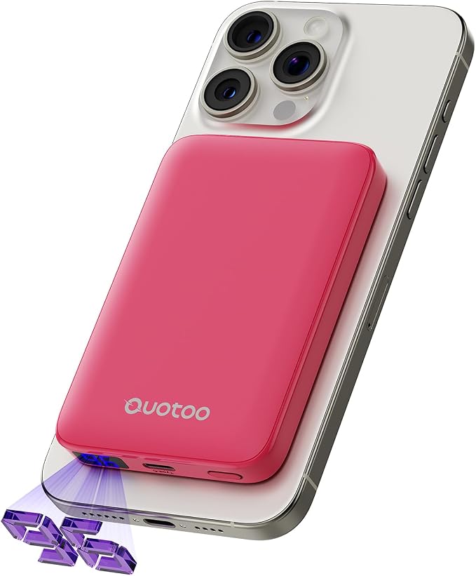 2025 Magnetic 15W Power Bank for iPhone, 5000mAh Magsafe Battery Pack by Ouotoo