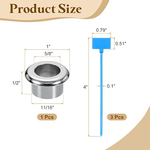 uxcell Desk Grommet, 11/16" Zinc Alloy Cable Hole Cover Wire Cord Organizer - Image 2