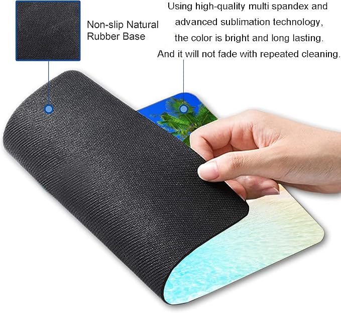 Mouse Pad, Square Beach Style Anti-Slip Rubber Mousepad - Image 2