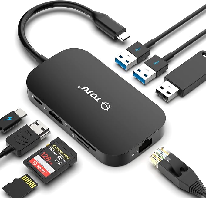 USB C Hub, 9-in-1 Type C Hub by TOTU