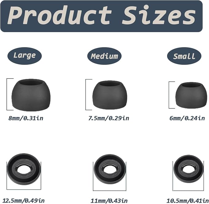 6 Pairs Replacement Eartips for Samsung Galaxy Buds Pro Headphones, Silicone - Image 3