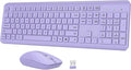 Wireless Keyboard and Mouse Combo, Full-Size Silent Ergonomic Keyboard and by QUASIO