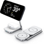 2-in-1 Magsafe Charger Stand, Zinc Alloy Foldable Magnetic Wireless Charger by Hinyx
