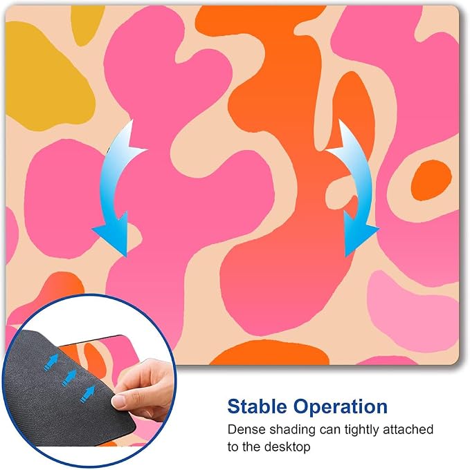 Mouse Pad, Modern Abstract Mousepad, Cute Pink Mouse Mat Waterproof Non-Slip - Image 6