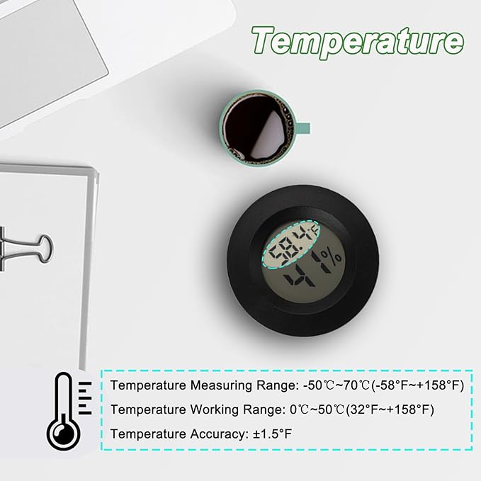 Mini Hygrometer Digital Thermometer Humidity Meter 6 Pack Hygrometer - Image 4