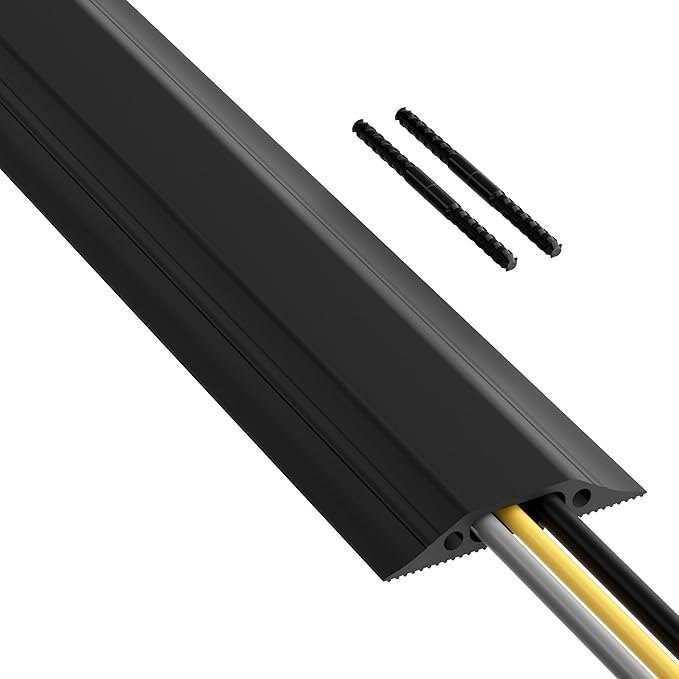 D-Line 30ft Floor Cord Cover, Made in USA Linkable Cable Protector, Hide by D-LineUSAinc