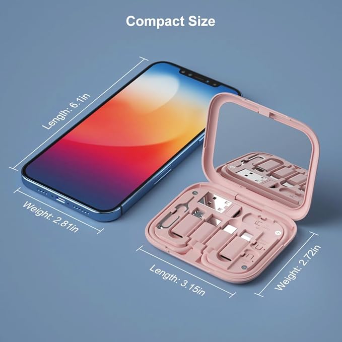 USB-C to USB Adapter, USB C Male Cable Box Contains Makeup Mirror/USB C - Image 5