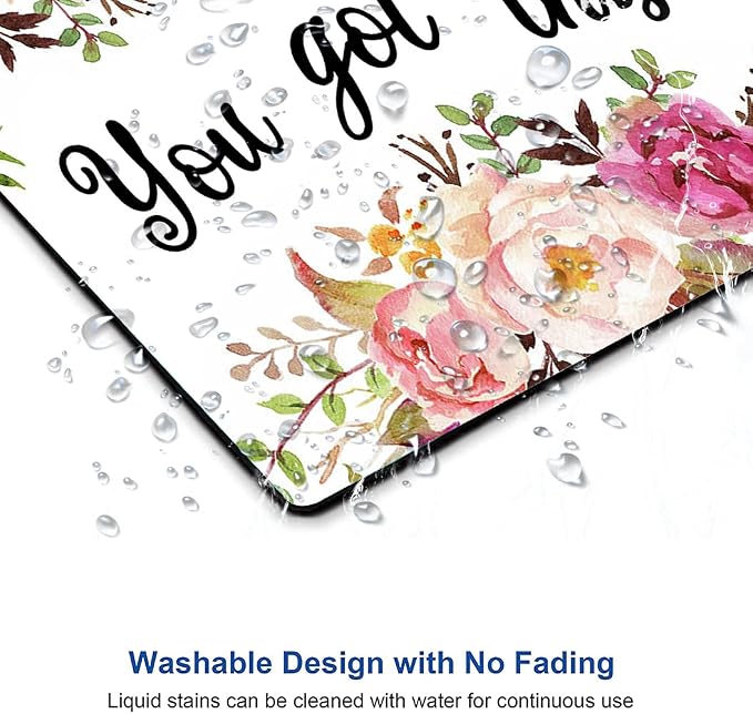 Hokafenle Mouse Pad Motivational, Cute Floral Mouse Pad - Image 4