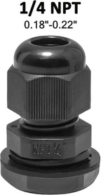 20 Pcs 1/4" NPT Nylon Cable Glands, IP68 Waterproof Adjustable Cord Grip Cable - Image 2
