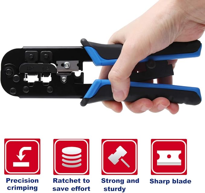 Delgada RJ45 Ethernet Network Crimping Tool Kit - Image 3