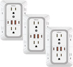 3 Pack Surge Protector Outlet Extender, 6 Outlet Splitter by JcBlaon