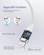 USB C to Lightning Cable 6FT 2Pack, Power iPhone Charger Cord MFi Certified - Image 3