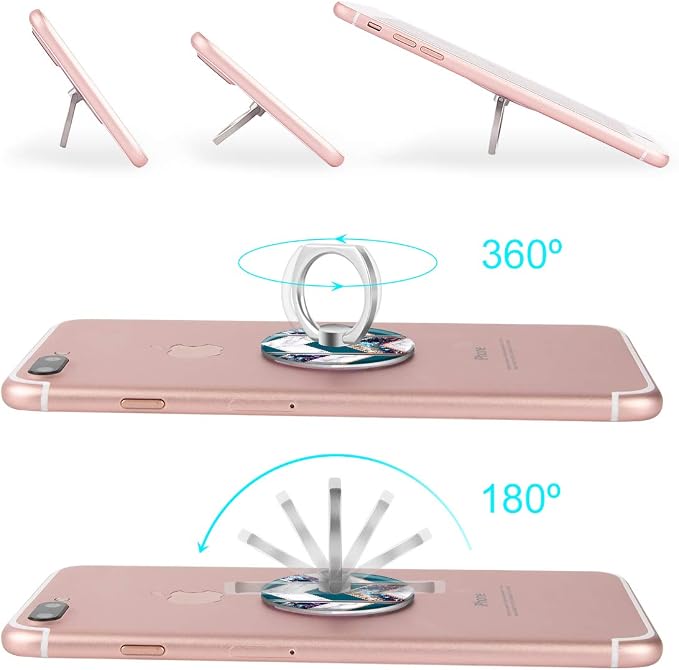 Bonoma Phone Ring Grip, 3 Pack Wave Geometric Marble 360 Degree Rotation 180 - Image 4