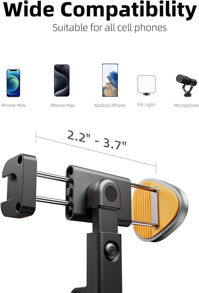 TODI 63" Cell Phone Selfie Stick Tripod, Portable Tripod - Image 6