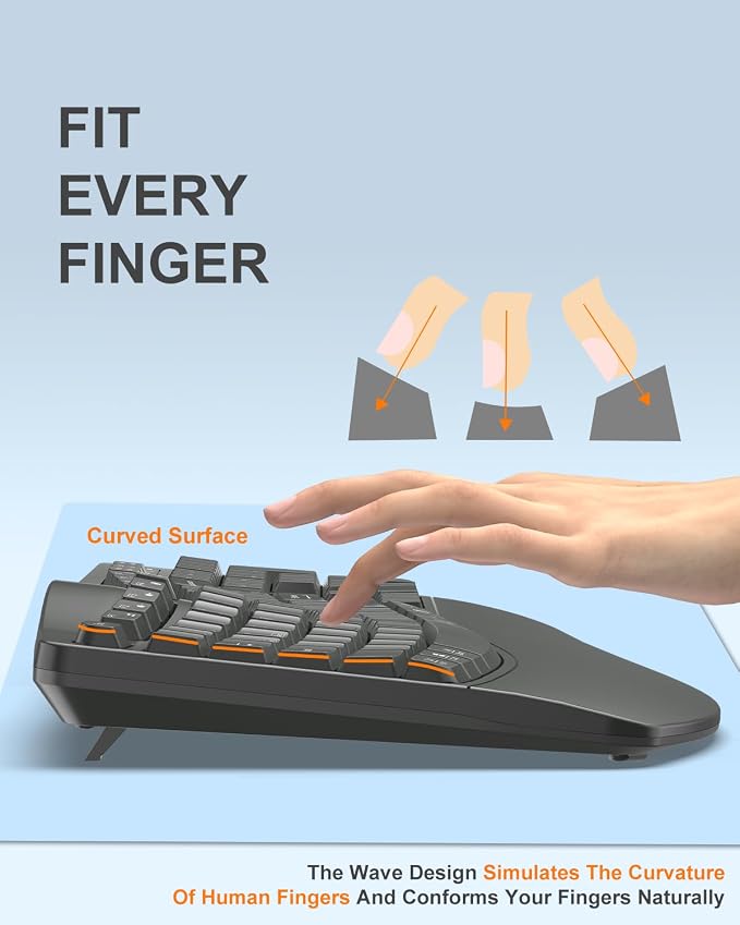 EDJO Ergonomic Wireless Keyboard - Image 4