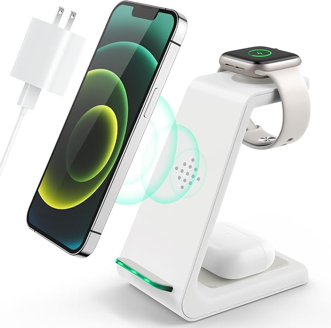 3 in 1 Wireless Charging Station, 2025 Upgraded Fast Desk Charger Station by LABJOB