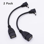 90 Degree Mini USB to USB A OTG Adapter Cable 5.5in Up Angle Mini USB 5-Pin - Image 3