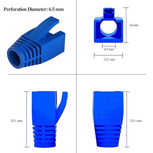 100Pack RJ45 Boot Cover, Cat5 Cat6 Cat6A Ethernet Network Cable Strain Relief - Image 3