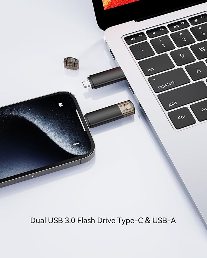 64GB USB C Flash Drive Dual USB 3.0 Flash Drive Type C + USB A Portable Type-C - Image 2