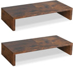 TEAMIX 2 Pack Monitor Stand Riser-20 inch, Wooden Tabletop Shelf by TEAMIX