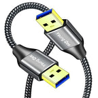 USB 3.0 A to A Male Cable 3 ft, Super Speed Type A Male to Male Cable USB 3.0 by Yeung+Qee