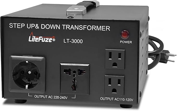 LiteFuze LT Series 3000 Watt Voltage Converter Transformer Step Up/Down - 110v by LiteFuzeBrand